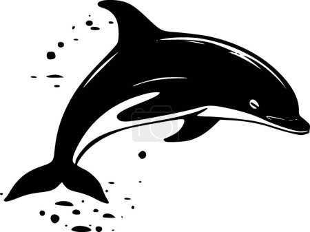 Ilustración de Delfín - silueta minimalista y simple - ilustración vectorial - Imagen libre de derechos