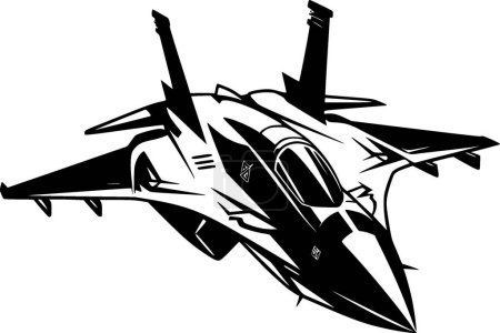 Illustration for Fighter jet - minimalist and flat logo - vector illustration - Royalty Free Image