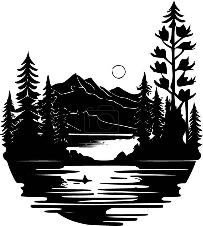 Lake - minimalist and flat logo - vector illustration