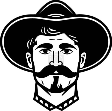 Ilustración de México - ilustración vectorial en blanco y negro - Imagen libre de derechos