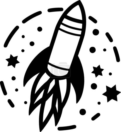 Ilustración de Cohete - logo minimalista y plano - ilustración vectorial - Imagen libre de derechos