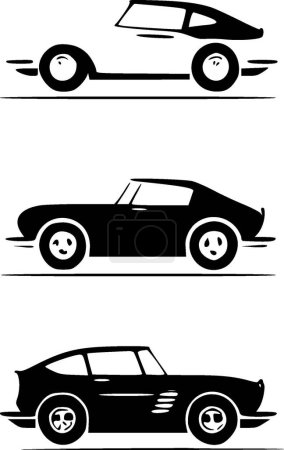 Illustration for Cars - black and white vector illustration - Royalty Free Image