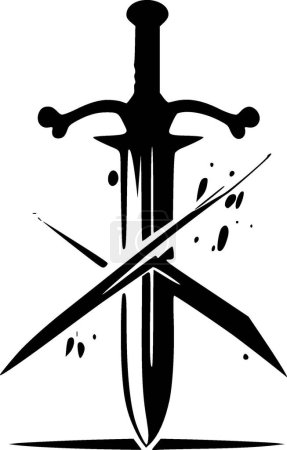 Ilustración de Espadas cruzadas - logotipo vectorial de alta calidad - ilustración vectorial ideal para gráficos de camisetas - Imagen libre de derechos