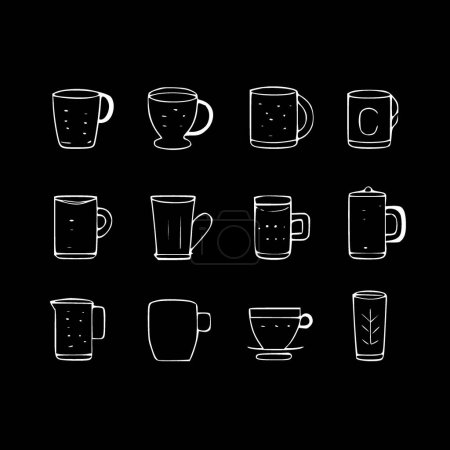 Illustration for Mugs - minimalist and flat logo - vector illustration - Royalty Free Image