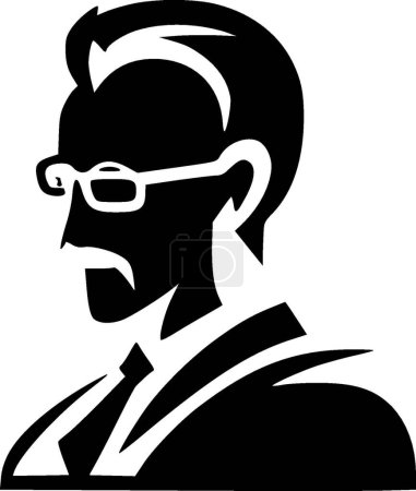 Ilustración de Profesor - logo minimalista y plano - ilustración vectorial - Imagen libre de derechos