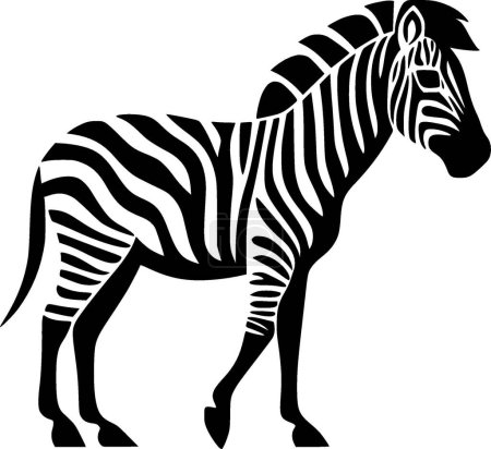 Ilustración de Cebra - icono aislado en blanco y negro - ilustración vectorial - Imagen libre de derechos
