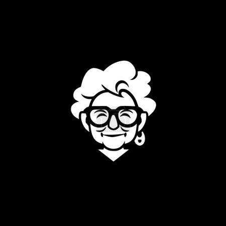 Téléchargez les illustrations : Grand-mère - logo minimaliste et plat - illustration vectorielle - en licence libre de droit