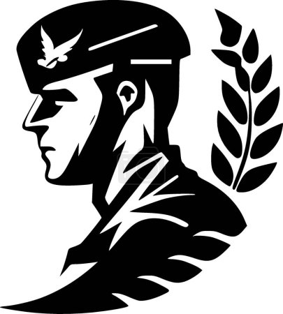 Téléchargez les illustrations : Militaire - logo vectoriel de haute qualité - illustration vectorielle idéale pour t-shirt graphique - en licence libre de droit