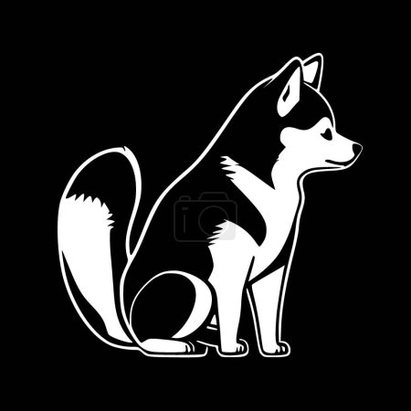 Shiba - minimalist and flat logo - vector illustration