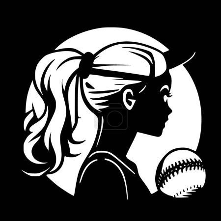 Softball - minimalist and simple silhouette - vector illustration
