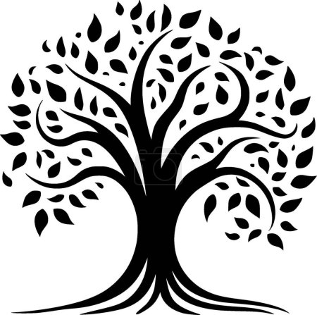 Ilustración de Árbol de la vida - logo minimalista y plano - ilustración vectorial - Imagen libre de derechos