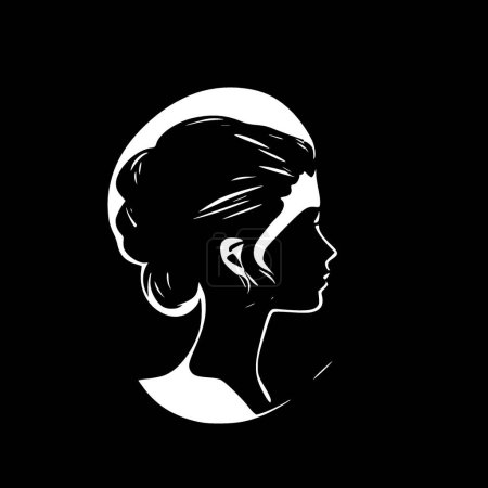 Illustration for Women - black and white vector illustration - Royalty Free Image