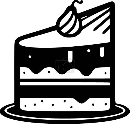 Téléchargez les illustrations : Gâteau d'anniversaire - logo minimaliste et plat - illustration vectorielle - en licence libre de droit