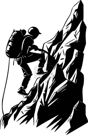 Illustration for Climbing - minimalist and flat logo - vector illustration - Royalty Free Image