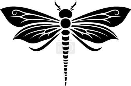 Téléchargez les illustrations : Dragonfly - logo vectoriel de haute qualité - illustration vectorielle idéale pour le graphique de t-shirt - en licence libre de droit