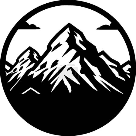 Ilustración de Cordillera - icono aislado en blanco y negro - ilustración vectorial - Imagen libre de derechos