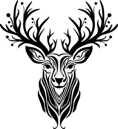 Illustration for Reindeer - minimalist and simple silhouette - vector illustration - Royalty Free Image