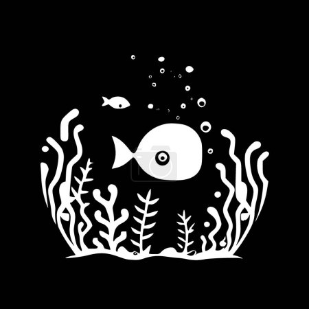 Illustration for Under the sea - minimalist and simple silhouette - vector illustration - Royalty Free Image