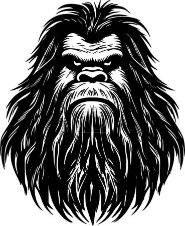 Téléchargez les illustrations : Bigfoot - silhouette minimaliste et simple - illustration vectorielle - en licence libre de droit