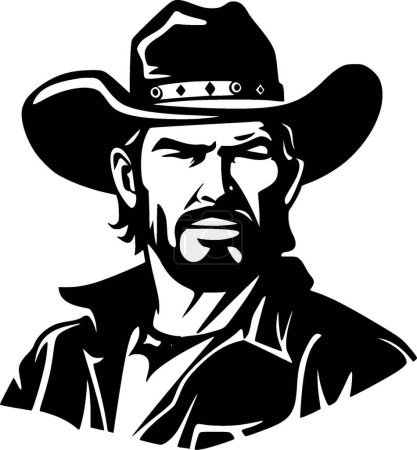 Illustration for Cowboy - minimalist and simple silhouette - vector illustration - Royalty Free Image