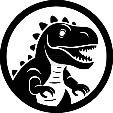 Illustration for Dino - black and white vector illustration - Royalty Free Image