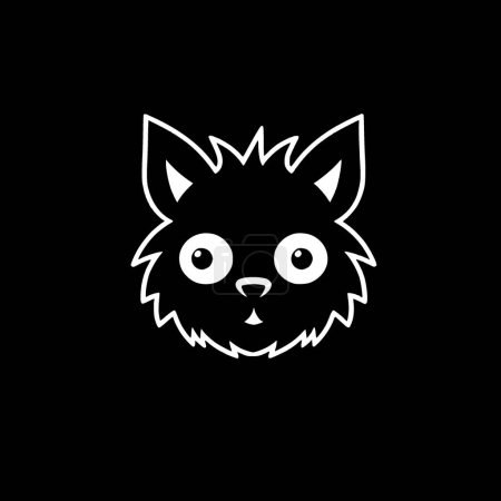 Ilustración de Perro - icono aislado en blanco y negro - ilustración vectorial - Imagen libre de derechos