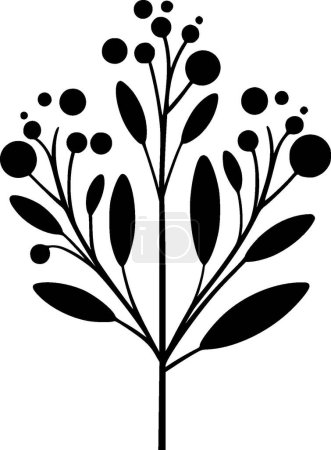 Eucalyptus - black and white vector illustration