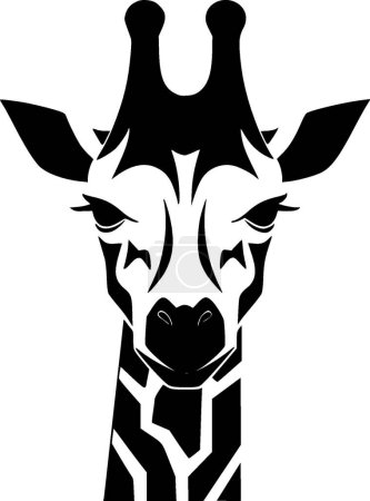 Téléchargez les illustrations : Girafe - silhouette minimaliste et simple - illustration vectorielle - en licence libre de droit