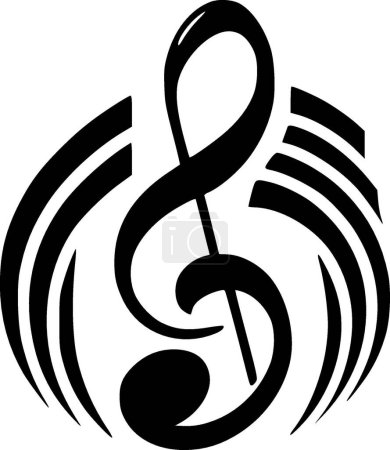 Illustration for Music note - minimalist and flat logo - vector illustration - Royalty Free Image