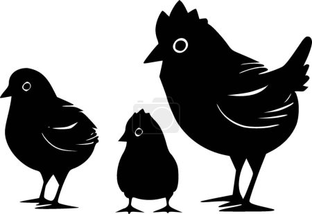 Illustration for Chickens - minimalist and flat logo - vector illustration - Royalty Free Image