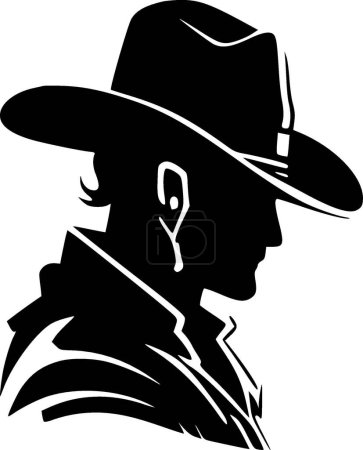 Illustration for Cowboy - minimalist and flat logo - vector illustration - Royalty Free Image