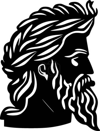 Ilustración de Griego - ilustración vectorial en blanco y negro - Imagen libre de derechos