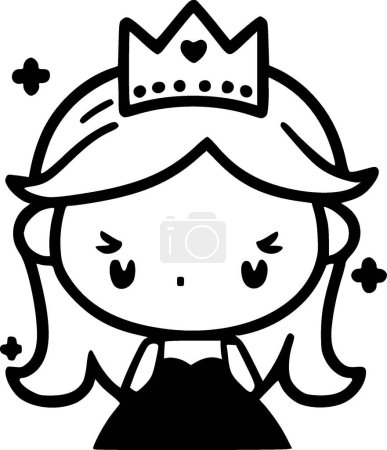 Téléchargez les illustrations : Princesse - logo minimaliste et plat - illustration vectorielle - en licence libre de droit