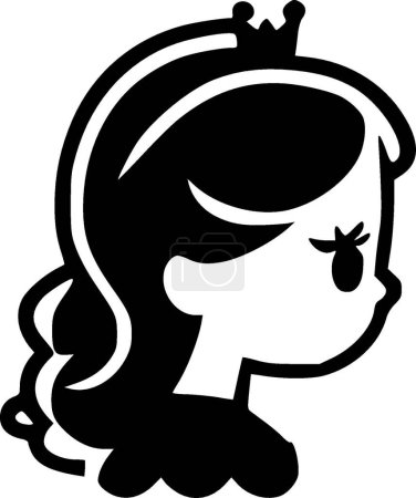 Illustration for Princess - minimalist and flat logo - vector illustration - Royalty Free Image
