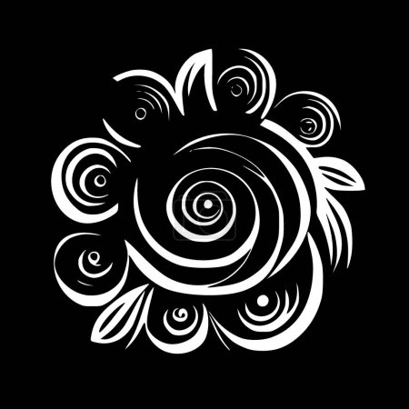 Ilustración de Flores enrolladas - silueta minimalista y simple - ilustración vectorial - Imagen libre de derechos