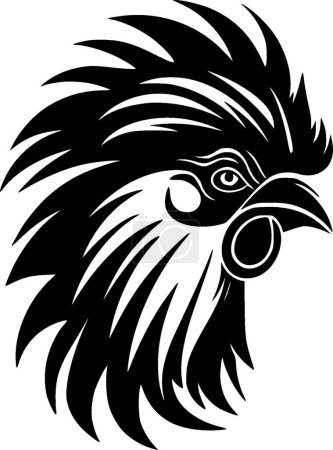Ilustración de Gallo - logo minimalista y plano - ilustración vectorial - Imagen libre de derechos