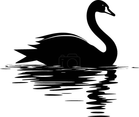 Swan - minimalist and simple silhouette - vector illustration