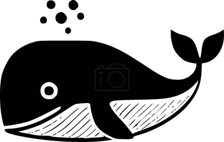 Illustration for Whale - minimalist and flat logo - vector illustration - Royalty Free Image