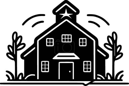 Illustration for Farmhouse - minimalist and simple silhouette - vector illustration - Royalty Free Image