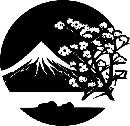 Téléchargez les illustrations : Japon - silhouette minimaliste et simple - illustration vectorielle - en licence libre de droit