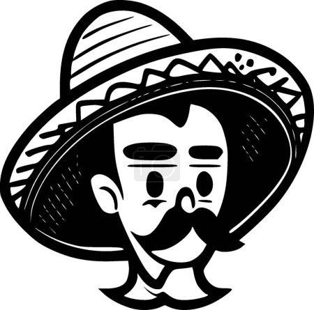 Ilustración de Mexicano - silueta minimalista y simple - ilustración vectorial - Imagen libre de derechos