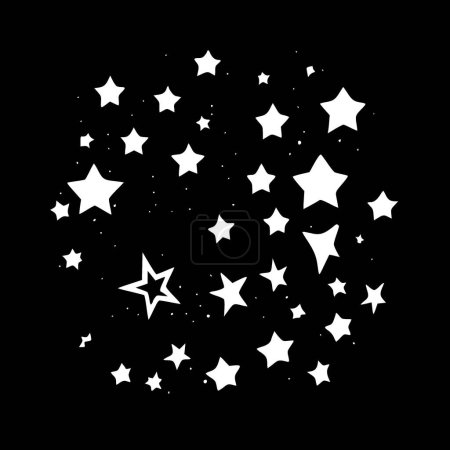 Illustration for Stars - black and white vector illustration - Royalty Free Image