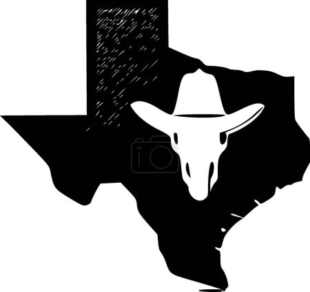 Illustration for Texas - black and white vector illustration - Royalty Free Image
