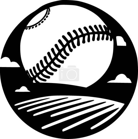 Téléchargez les illustrations : Baseball - logo minimaliste et plat - illustration vectorielle - en licence libre de droit