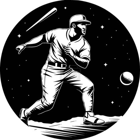 Illustration for Baseball - minimalist and simple silhouette - vector illustration - Royalty Free Image