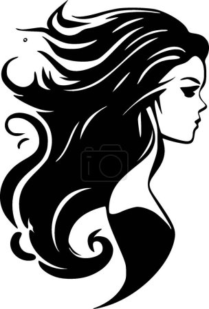 Ilustración de Sirena - logo minimalista y plano - ilustración vectorial - Imagen libre de derechos