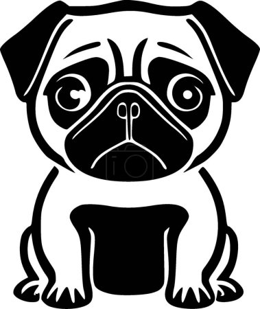 Illustration for Pug - minimalist and flat logo - vector illustration - Royalty Free Image