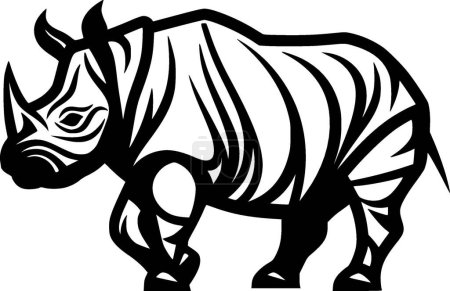 Illustration for Rhinoceros - minimalist and flat logo - vector illustration - Royalty Free Image