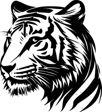 Téléchargez les illustrations : Tigers - logo minimaliste et plat - illustration vectorielle - en licence libre de droit