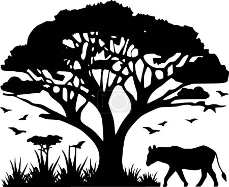 Illustration for Africa - minimalist and flat logo - vector illustration - Royalty Free Image